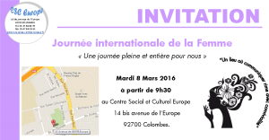 Invitation journée de la femme 8 mars 2016