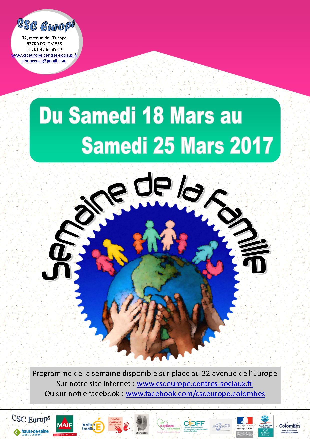 Semaine De La Famille | Centre Social Et Culturel Europe